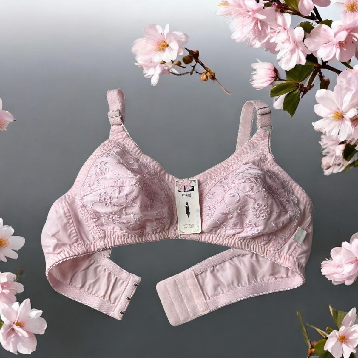 Galaxy Premium Floral Embroidered Soft-Cotton Bra – Pack of 4 (Luxury Comfort)