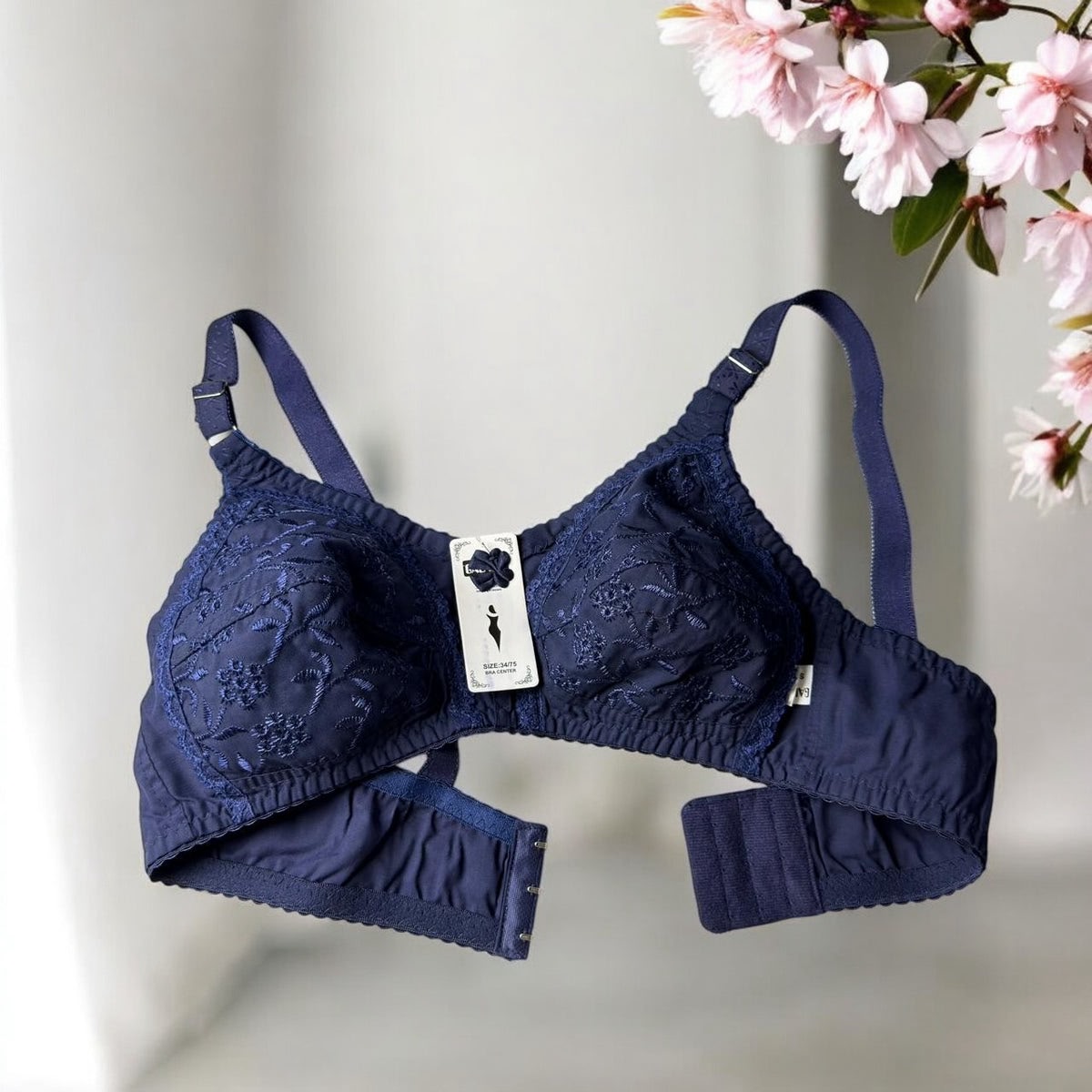 Galaxy Premium Floral Embroidered Soft-Cotton Bra – Pack of 4 (Luxury Comfort)